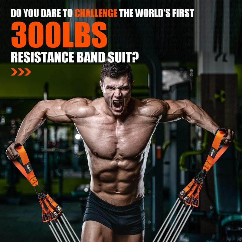 Resistance Bands, 300Lbs 360Lbs Heavy Exercise Bands with Handles, Workout Bands for Men, Fitness Bands for Working Out, Weight Bands Set for Muscle Training, Strength, Slim, Yoga, Home Gym Equipment,Outdoorfun Stretching Gear