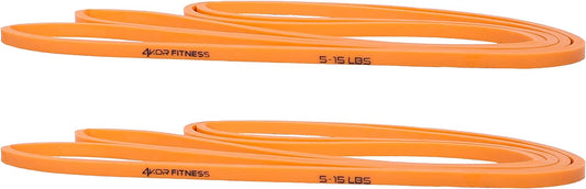 41” Resistance Loop Band - Pair of 2 Orange Resistance Bands (5 to 15 Pounds - 0.25 Inches Wide) for Mobility, Yoga, Physical Therapy, Pull Ups, Home or Gym Workouts and More